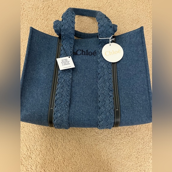 New with tags Chloe denim large woody tote - Picture 4 of 10